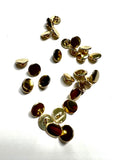 New miniature gold metal buttons for shirts, 9mm. Set 8 pieces