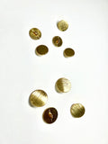 High-quality metal buttons for sewing on a stem with a textured pattern. Set 4 pieces