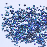 Bright decorative rhinestones of cold fixation. Crystals for clothes, decor, nails.