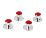 Elegant metal cufflinks with multicolored pearls