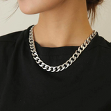 Stainless steel chain necklace, unisex.