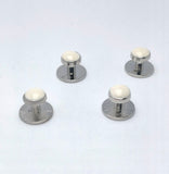 Elegant metal cufflinks with multicolored pearls