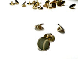 New miniature gold metal buttons for shirts, 9mm. Set 8 pieces