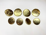 High-quality metal buttons for sewing on a stem with a textured pattern. Set 4 pieces