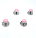 Elegant metal cufflinks with multicolored pearls