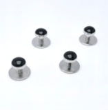 Elegant metal cufflinks with multicolored pearls