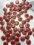 Burgundy plastic buttons for sewing cardigans/jackets/coats with 4 holes. Price for 1 piece