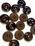 Glossy buttons for sewing on, decorative accessories for a cardigan, jacket, coat, 17/25mm. Set 4 pieces