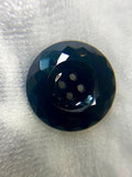 Multifaceted black buttons made of polyester 28mm for jackets, coats. Set 2 pieces