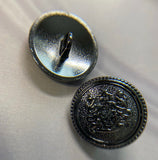 Decorative metal buttons with coat of arms, 15/20mm, for suits, coats, jackets, leather and knitwear.