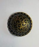 Buttons made of metal with ornate floral motifs, convex shape, fastening on the stem, 28mm. Set 2 pieces