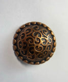 Buttons made of metal with ornate floral motifs, convex shape, fastening on the stem, 28mm. Set 2 pieces