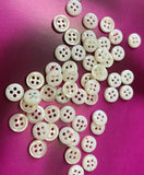 New ivory polyester buttons for sewing clothes, decor, scrapbooking, 9/11mm. Set of 10 pieces
