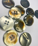 Decorative buttons made of polyester with mother-of-pearl imitation, 23mm, set of 4 pieces