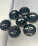 Dark gray 4-hole buttons for a suit, knitted suit, sweater, 20mm. Set 4 pieces