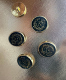Decorative round buttons on a leg with a textured pattern for sewing and needlework, 20mm. Set 4 pieces