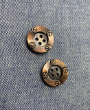 Metallic polyester buttons for trousers, jackets, denim shirts, 23mm. Set 4 pieces