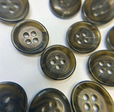 Brown-yellow buttons for sewing clothes, jumpers, jackets, cardigans, 15/20mm. Set of 6 pieces