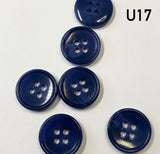 Buttons glossy, flat, round, 15mm and 20mm in diameter, 4 holes. Sewing, needlework, creativity, decoration, scrapbooking, mosaic, toys for children. Set 4 pieces