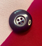 Black voluminous buttons for jackets, 25mm. Set 2 pieces