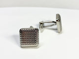 Strict square-shaped metal cufflinks for a men's shirt