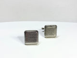 Strict square-shaped metal cufflinks for a men's shirt