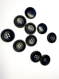 Black natural corozo buttons 15/20mm for suits, coats, jackets, sweaters. Set 4 pieces