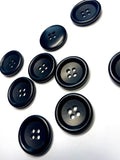 Black natural corozo buttons 15/20mm for suits, coats, jackets, sweaters. Set 4 pieces