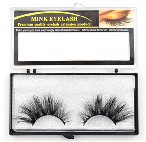 Natural long false eyelashes - ribbons for evening make-up/performance