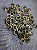 Metal buttons for clothes made of jeans and other materials, 4-hole, from 13 to 20 mm in size. Price for 1 piece