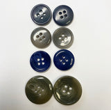 Buttons glossy, flat, round, 15mm and 20mm in diameter, 4 holes. Sewing, needlework, creativity, decoration, scrapbooking, mosaic, toys for children. Set 4 pieces