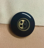 Black voluminous buttons for jackets, 25mm. Set 2 pieces