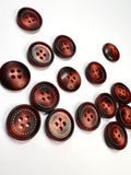 Clothing accessories, decorative plastic buttons with 4 holes for needlework and tailoring. Set 4 pieces